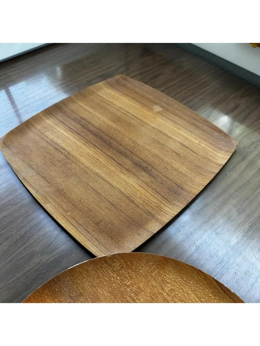 Shigemichi Aomine Teak Tray Plate Japan MCM Eames Nelson Round And Square Lot 2